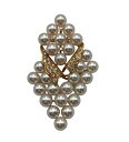 【中古】 K18 ダイヤ0.46ct 5.8-6.1mm パール ブローチ D4