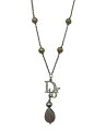 【中古】 Christian Dior クリスチャンディオール ラインストーン ロゴ ネックレス D4