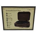 バッテリー搭載 リチャージャブルレコードプレーヤー Bluetooth接続対応 充電式 チコニア トランクケース型 3スピード オートストップ プレイヤー ブラ...