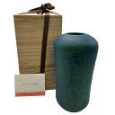 【中古】 谷口良三作 碧釉 花瓶 W4