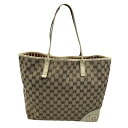 【中古】 GUCCI グッチ GGキャンバス ニューブリット トートバッグ GG柄/ダブルG ベージュ×ブラウン 169945 W4