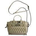 【中古】 COACH コーチ スワッガー ショルダーバッグ レディース スタッズ レザー 2way ミニ ポーチ オフホワイト ベージュ 57138 W1