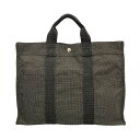 【中古】 HERMES エルメス エールライン MM キャンバス トートバッグ ユニセックス 通勤 通学 チャコールグレー T1