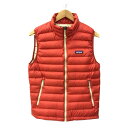 【中古】 patagonia パタゴニア ダウンセーターベスト メンズ 無地 オレンジ/レッド系 Sサイズ 84622 T1