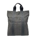 【中古】 HERMES エルメス エールライン カバス トートバッグ ユニセックス キャンバス ダークグレー W4