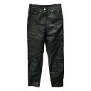 【中古】 VERSACE ヴェルサーチ CLASSIC V2 レザーパンツ レディース ジップフライ ブラック 40サイズ T1