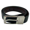 【中古】 BALLY バリー 回転バックル レザー ベルト リバーシブル ブラック ブラウン W4