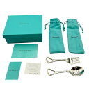 【中古】 TIFFANY&Co. ティファニー Ag925 オープンハート ベビースプーン&フォーク セット W4