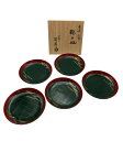 【中古】 塗師 龍斎 木製 松葉 銘々皿 5客 D4