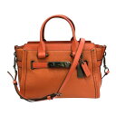 【中古】 COACH コーチ スワッガー 27 キャリーオール ハンドバッグ レディース 2way オレンジ 34816 T1