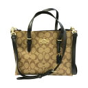 【中古】 COACH コーチ ハンドバッグ レディース PVCシグネチャー 2way トート ブラウン C4250 T1