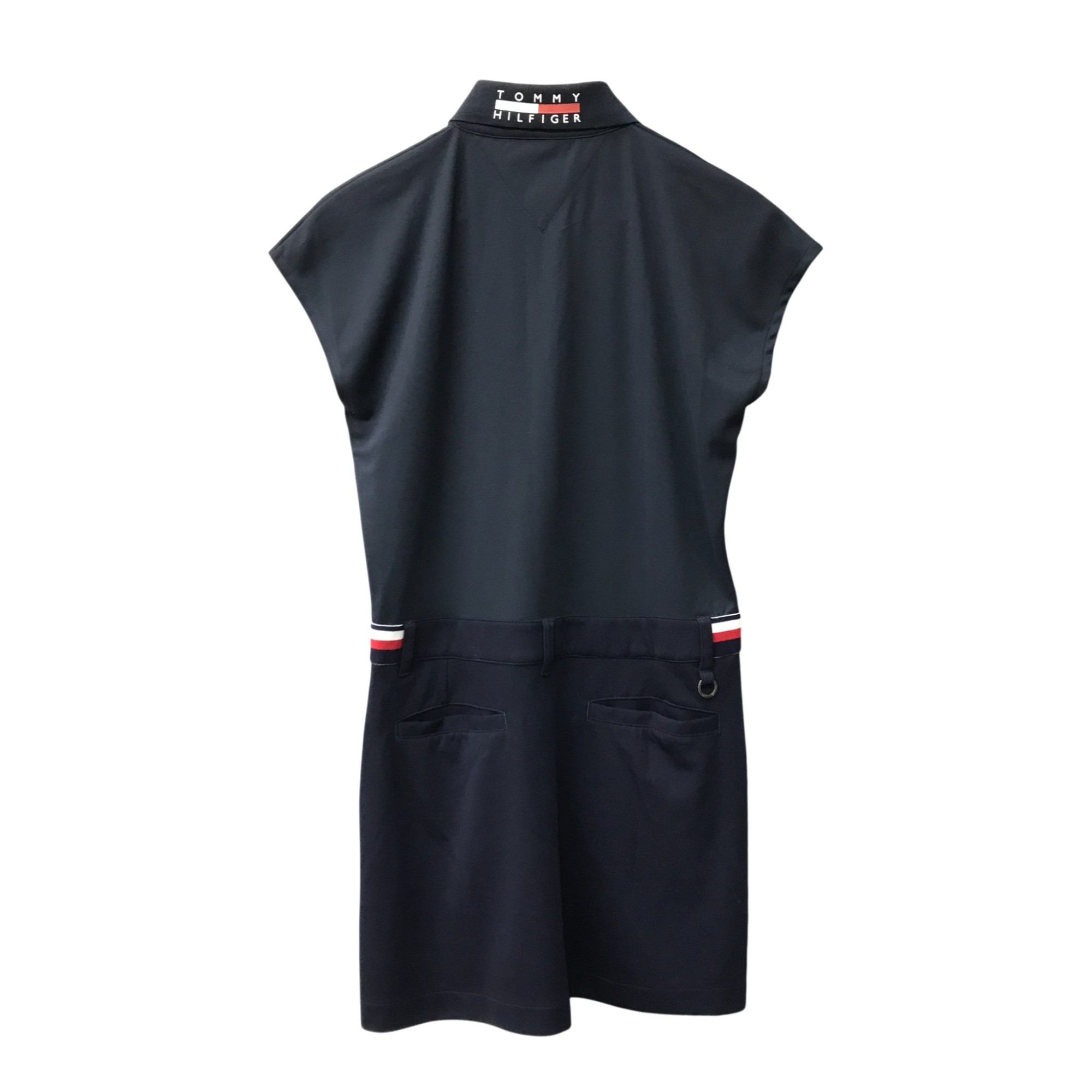 【中古】 TOMMY HILFIGER GOLF ワンピース レディース フレンチスリーブ ネイビー Lサイズ THLA217 T1
