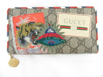 【送料無料】GUCCI/グッチGGスプリームクーリエジップアップアラウンドウォレット【中古】