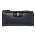 【中古】 Salvatore Ferragamo ヴァラリボン 長財布 L字ファスナー