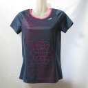 【中古】 【送料無料】 レディースM adidas/アディダス ポリエステルTシャツ 半袖 スポーツ ジョギング トレーニング グレー/ピンク W39878