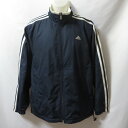 【中古】 【送料無料】 古着 メンズS adidas/アディダス 裏メッシュ ウインドブレーカー トラックジャケット ジップ 防寒 ネイビー 331017