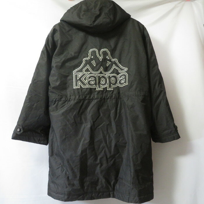 【中古】 【送料無料】 古着 メンズM KAPPA/カッパ 裏起毛 裏ボア ベンチコート スポーツ カジュアル 防寒 ジップ ボタン ダークグレー KA2290 2