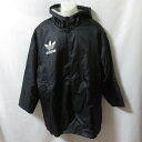 【中古】 【送料無料】 古着 メンズL adidas/アディダス デサント製 裏ボア 中綿 ハーフコート スポーツ カジュアル 防寒 ブラック/ホワイト ADS...
