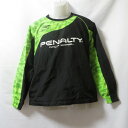 【中古】 【送料無料】 古着 メンズS PENALTY/ペナルティ 裏メッシュ ピステ 長袖 トレーニングウェア サッカー フットサル ブラック/グリーン