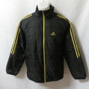 【中古】 【送料無料】 古着 メンズS adidas/アディダス 中綿 ジャケット ジップ スポーツ カジュアル 防寒 ブラック/ゴールド O35961