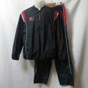 【中古】 【送料無料】 古着 メンズO MIZUNO/ミズノ 裏メッシュ ハーフジップ ウインドブレーカー 上下セット 野球 トレーニングウェア ブラック 52...