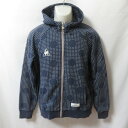 【中古】 【送料無料】 古着 メンズL le coq sportif/ルコックスポルティフ スウェットパーカー ジップ フード スポーツ カジュアル ネイビー/...