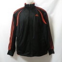 【中古】 【送料無料】 古着 メンズM adidas/アディダス トラックジャケット ジャージ フルジップ カジュアル スポーツ 運動 ウォーキング ブラック/...