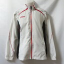 【中古】 【送料無料】 古着 メンズL-O相当 asics/アシックス クロスジャケット トラックジャージ フルジップ カジュアル スポーツ ホワイト/ネイビー