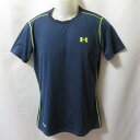 【中古】 【送料無料】 古着 メンズMD UNDER ARMOUR/アンダーアーマー インナーシャツ 半袖 着圧 コンプレッション スポーツ ネイビー/蛍光イエ...