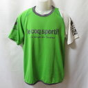 【中古】 【送料無料】 古着 メンズL le coq sportif/ルコックスポルティフ ポリエステルTシャツ 半袖 スポーツ ジム グリーン/ホワイト/グレ...