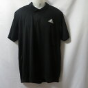 【中古】 【送料無料】 古着 メンズ5XL adidas/アディダス ポロシャツ 半袖 ボタン スポーツ カジュアル ポリエステル ブラック GM2134