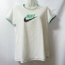 【中古】 【送料無料】 古着 レディースL NIKE/ナイキ Tシャツ 半袖 スポーツMIX カジュアル ホワイト/グリーン/ブラック 346122-110