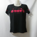 【中古】 【送料無料】 古着 レディースM DIADORA/ディアドラ ポリエステルTシャツ 半袖 スポーツ ジム ジョギング トレーニング ブラック/ピンク DTP9596(4)