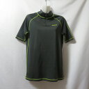 【中古】 【送料無料】 古着 レディースM Reebok/リーボック ラッシュガード 水着 プール 海 ハーフジップ グレー/イエロー