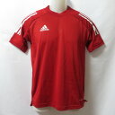 【中古】 【送料無料】 古着 ジュニア160 adidas/アディダス サッカー フットサル プラクティスシャツ 半袖 練習着 レッド/ホワイト ED9213