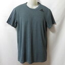 【中古】 【送料無料】 古着 メンズXL adidas/アディダス ポリエステルTシャツ 半袖 スポーツ ジム ジョギング トレーニング グレー系/千鳥格子柄 ...