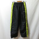 【中古】 【送料無料】 古着 ジュニアL(160) NIKE/ナイキ 裏メッシュ ウインドブレーカー ロングパンツ 長ズボン サッカー ブラック/黄緑/ホワイト 357530(4)