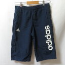 【中古】 【送料無料】 古着 ジュニア150 adidas/アディダス ナイロン ハーフパンツ 短パン スポーツ カジュアル ネイビー/ホワイト Z52780