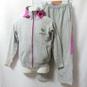 【中古】 【送料無料】 古着 メンズS ATHLETA/アスレタ 裏起毛 スウェット 上下セット ジップパーカー ロングパンツ サッカー フットサル グレー