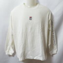 【中古】 【送料無料】 古着 メンズM FILA/フィラ Tシャツ 長袖 ロンT スポーツMIX カジュアル ホワイト/ネイビー/レッド FM9807