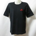 【中古】 【送料無料】 古着 レディースS adidas/アディダス デサント製 Tシャツ 半袖 スポーツMIX カジュアル ワンポイントロゴ ブラック/レッド...