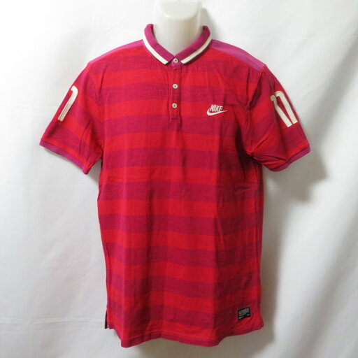 【中古】 【送料無料】 古着 メンズL NIKE/ナイキ ナイキFC ポロシャツ 半袖 ボタン サッカー フットサル レッド/パープル/ボーダー/ホワイト 607643-513 【中古】 【送料無料】 古着 メンズL NIKE/ナイキ ナイキFC ポロシャツ 半袖 ボタン サッカー フットサル レッド/パープル/ボーダー/ホワイト 607643-513