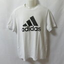 【中古】 【送料無料】 古着 メンズL adidas/アディダス ロゴ Tシャツ 半袖 スポーツ カジュアル 部屋着 ホワイト/ブラック GT3112