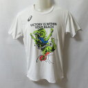 【中古】 【送料無料】 古着 メンズS asics/アシックス 陸上 ランニング ポリエステル Tシャツ 半袖 練習着 ホワイト/ブラック/グリーン/ブルー/レ...