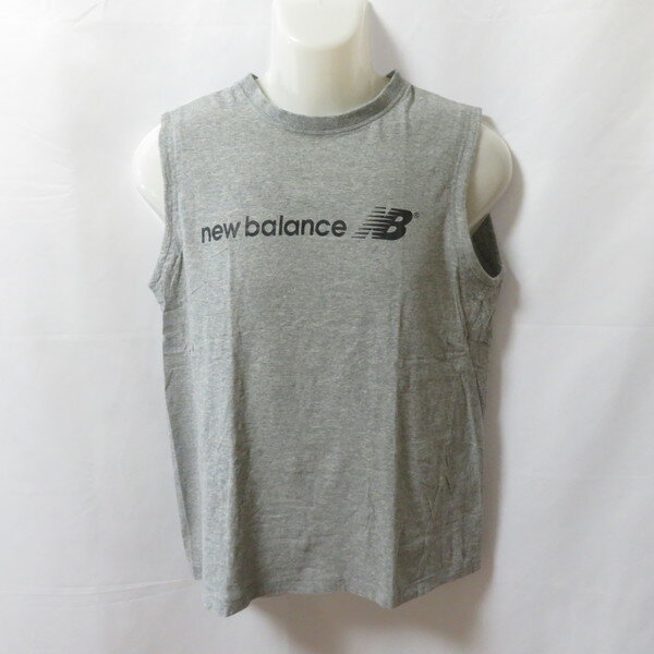 【中古】 【送料無料】 古着 メンズM new balance/ニューバランス ノースリーブ シャツ タンクトップ スポーツ カジュアル グレー/ブラック K554NB4095