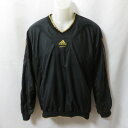 【中古】 【送料無料】 古着 メンズM adidas/アディダス プロフェッショナル 裏メッシュ ブレーカー 野球 練習着 ブラック/ゴールド E05556