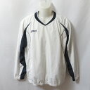 【中古】 【送料無料】 古着 メンズL asics/アシックス 裏メッシュ ウインドブレーカー Vジャン スポーツ トレーニング ホワイト/ネイビー XAW51...