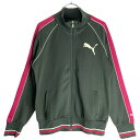 【中古】 【送料無料】 古着 レディースO PUMA/プーマ トラックジャケット ジャージ フルジップ スポーツ ウォーキング ダークグレー/ピンク 50722...