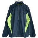 【中古】 【送料無料】 古着 メンズL NIKE/ナイキ ウインドブレーカー ピステトップ ハーフジップ スポーツ ネイビー/イエロー 322156-475