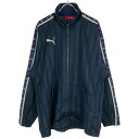 【中古】 【送料無料】 古着 メンズS-M PUMA/プーマ トラックジャケット ジャージ フルジップ スポーツ ウォーキング ネイビー/ホワイト 862216